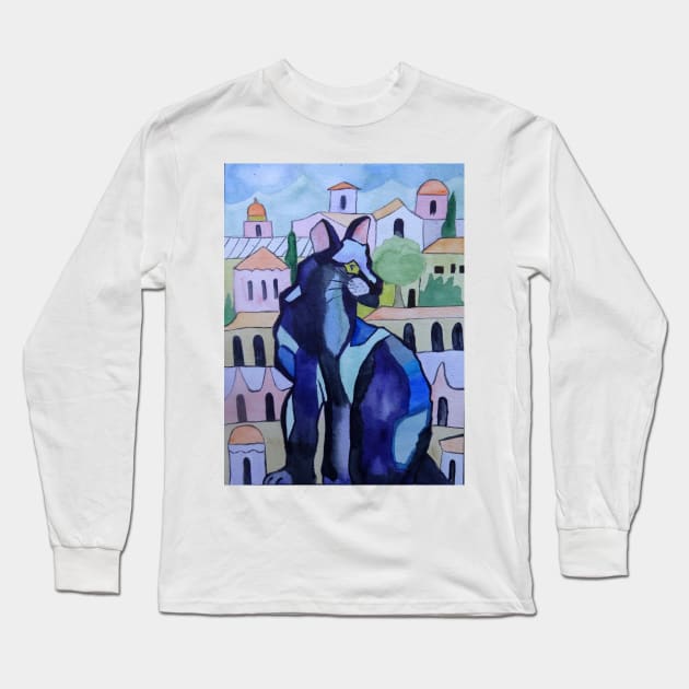 Il gatto Long Sleeve T-Shirt by iragrit